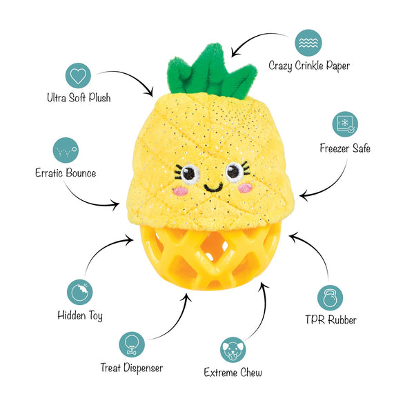 Pineapple Plush Treat Toy