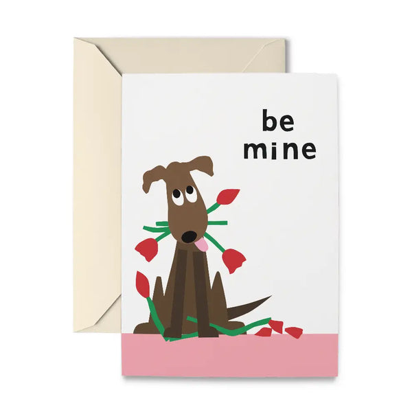 Doggie Roses Valentines Card
