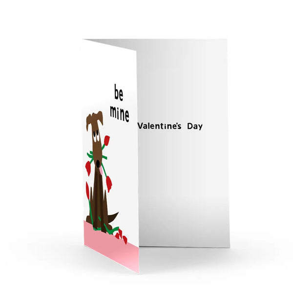 Doggie Roses Valentines Card