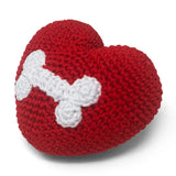 Crochet Red Heart with bone