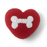 Crochet Red Heart with bone