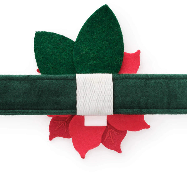 Pointsettia Dog Collar Flower