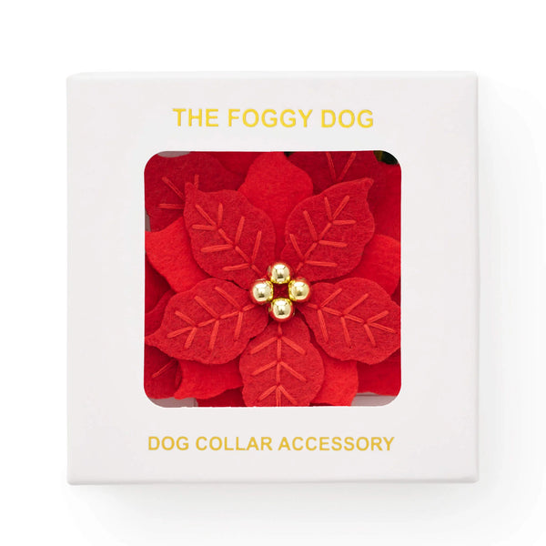 Pointsettia Dog Collar Flower