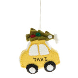 Felt NYC Taxi with Tree Ornament