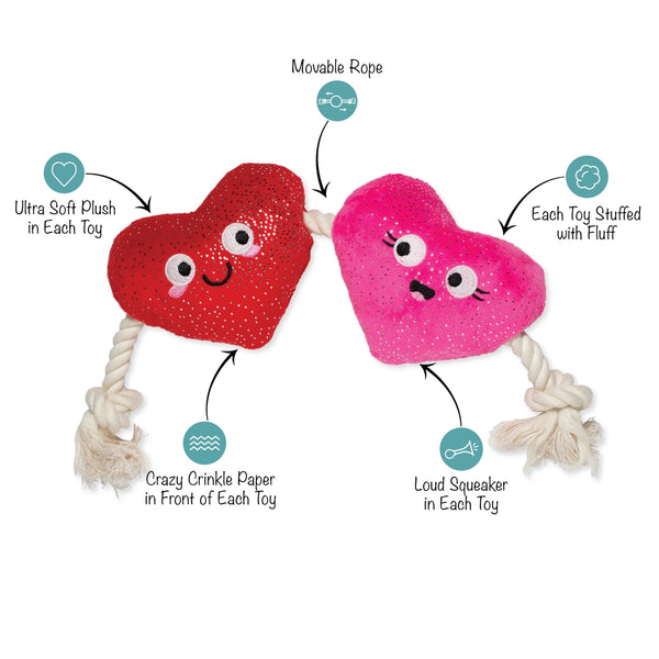 2 HEARTS ROPE TOY