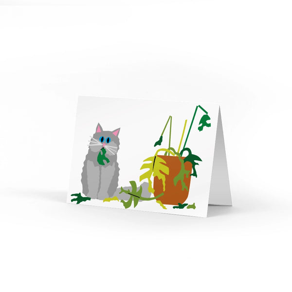 Plant Eater Cat Note Card