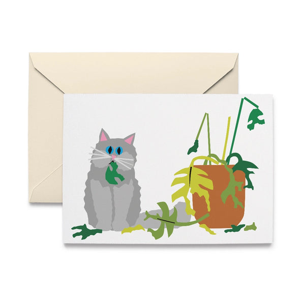 Plant Eater Cat Note Card