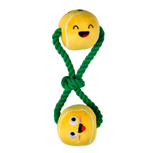 PLUSH TENNIS BALL PLUSH ROPE PULL TOY