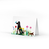 Dogs in Garden Note Card