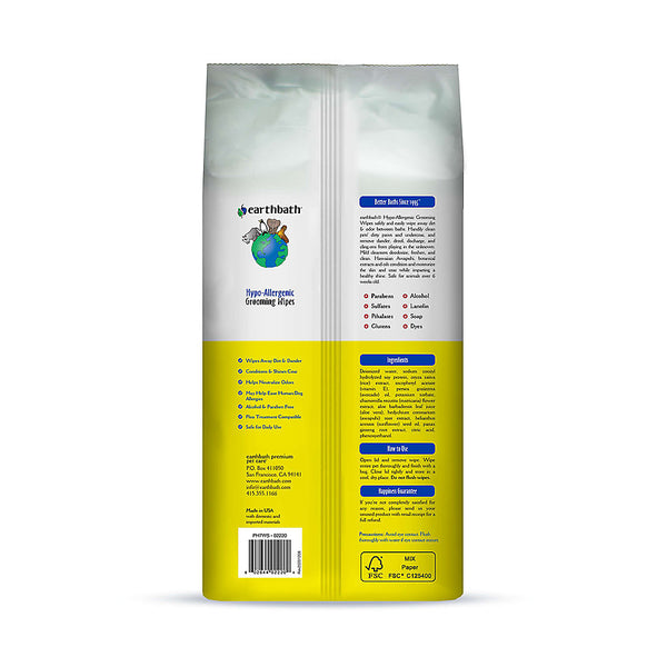 HYPO-ALLERGENIC, FRAGRANCE FREE GROOMING WIPES FOR SENSITIVE SKIN