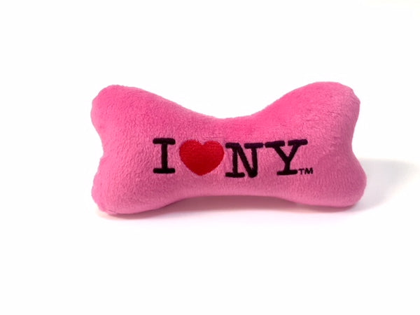 I LOVE NY Plush Bone - Hot Pink